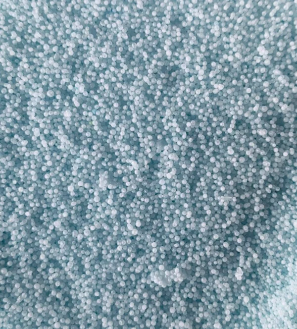 Ocean Breeze pearl candle with light blue wax bead texture