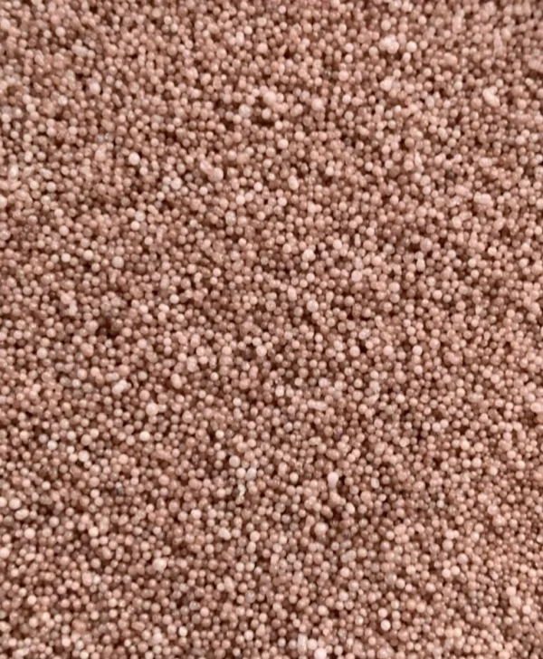 Coffee Vanilla pearl candle with brown wax bead texture