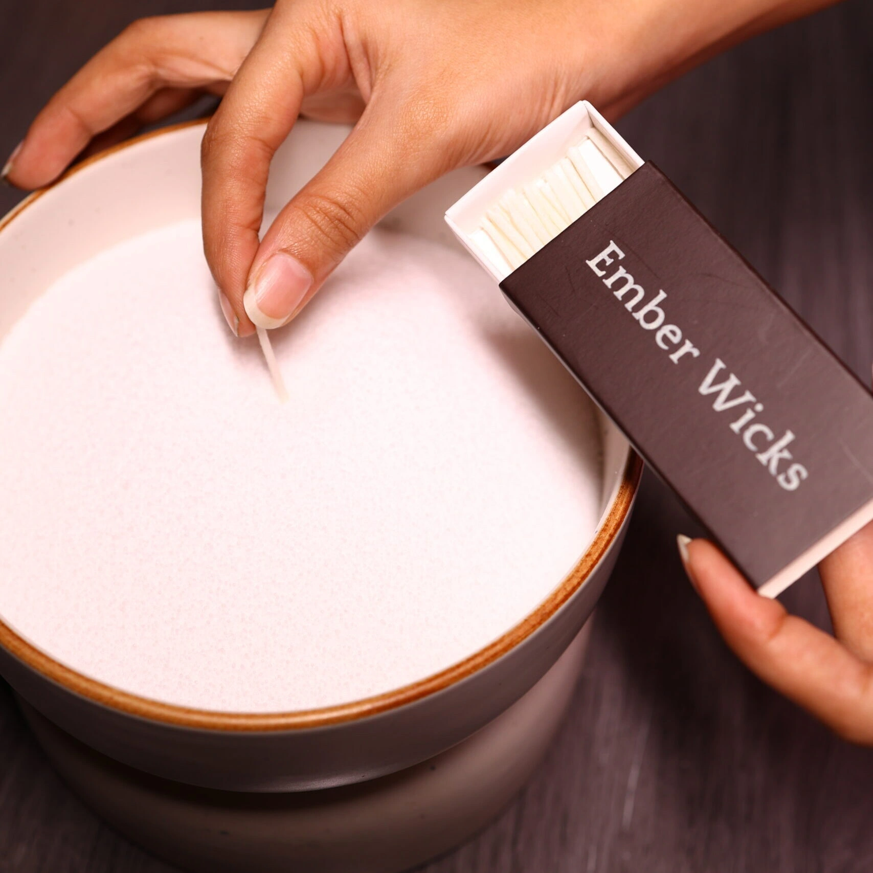 Pour Ember Pearls into a suitable container